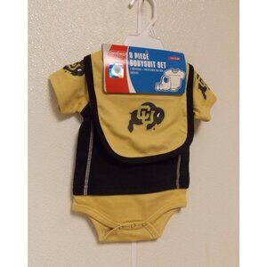 NCAA Colorado Buffaloes Logos Bodysuit Bib Bootie Set Size 0-3 M by OUTERStuff